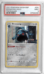 V1080: 2021: BRONZONG-HOLO: SWSH091: PRERELEASE: PSA 9: MINT: 87502260